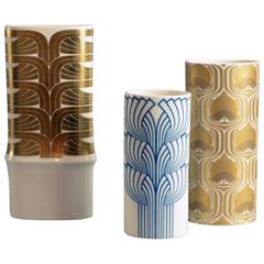 Three Vases by Rosenthal with Art Nouveau Patterns