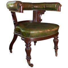 William IV Mahogany and Leather Desk Chair