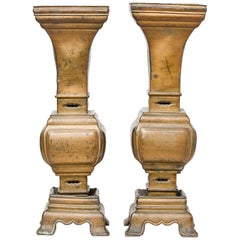 Two Bronze Chinese Incense Burners for Table Lamps