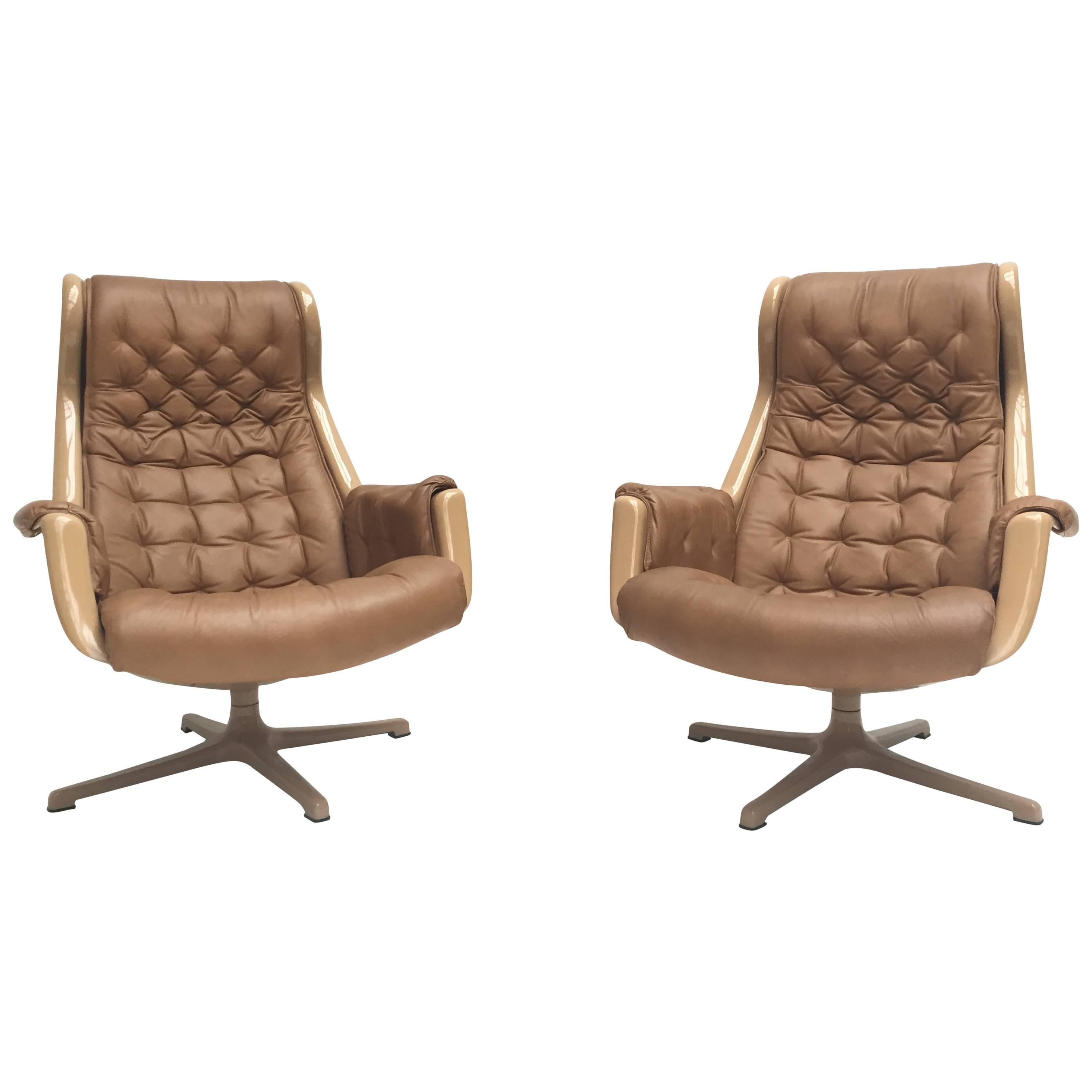 Pair of "Galaxy" Easy Chairs by Alf Svensson & Ingvar Sandstrom for DUX Sweden