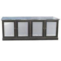 Regency Style Vintage Cabinet with Mirrored Doors