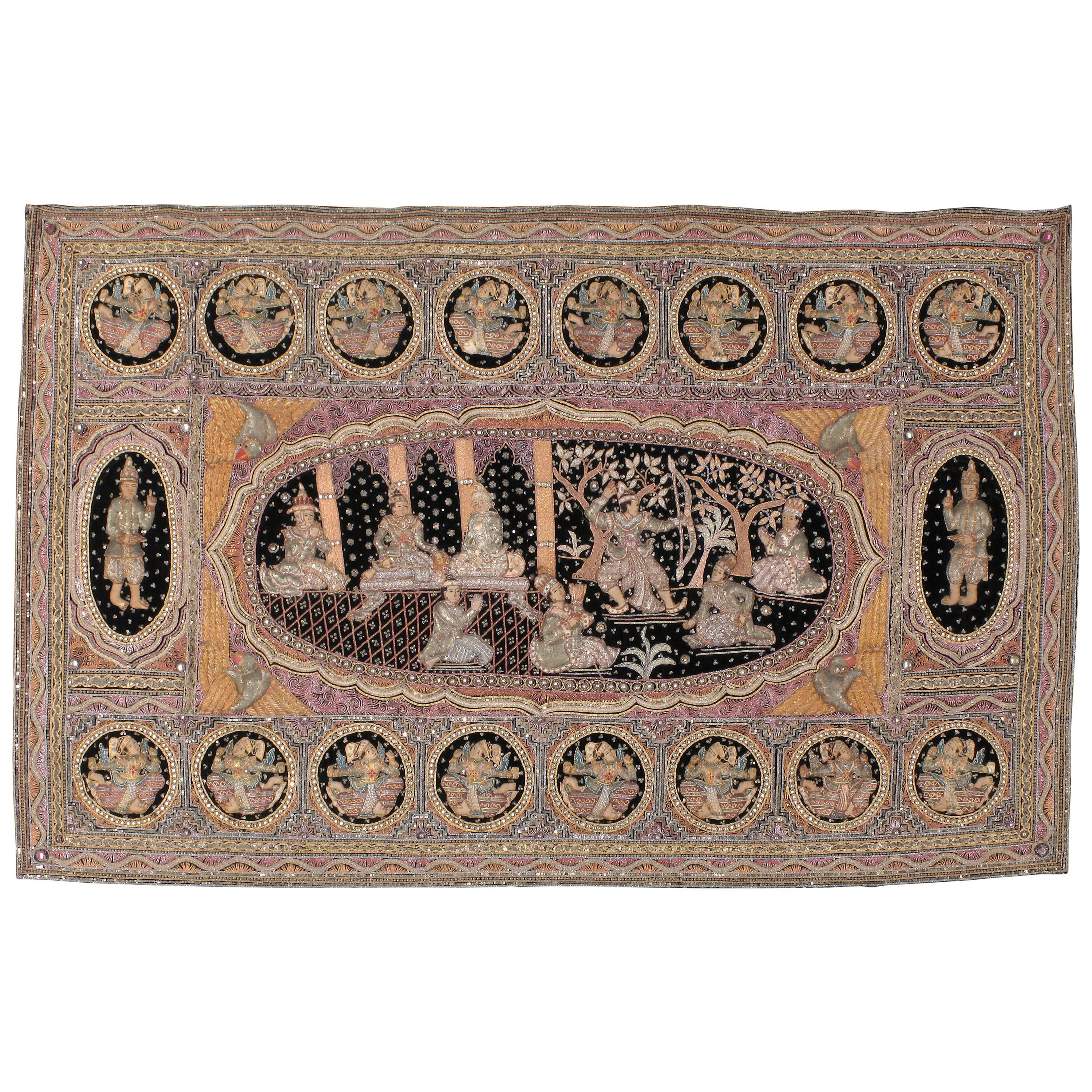 Vintage Burmese Tapestry For Sale