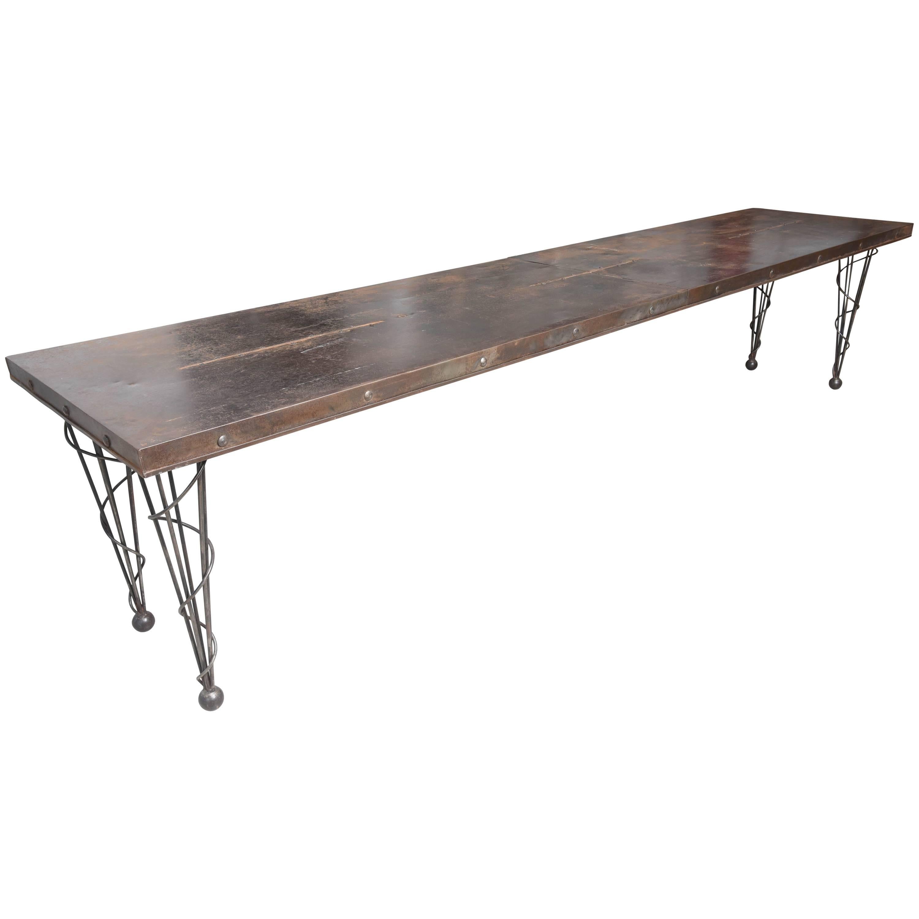 Vintage French Industrial Factory Table