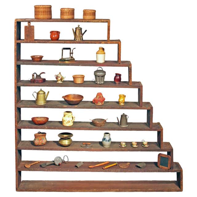 Graduated Shelf with Collection of Miniatures For Sale at 1stDibs ...