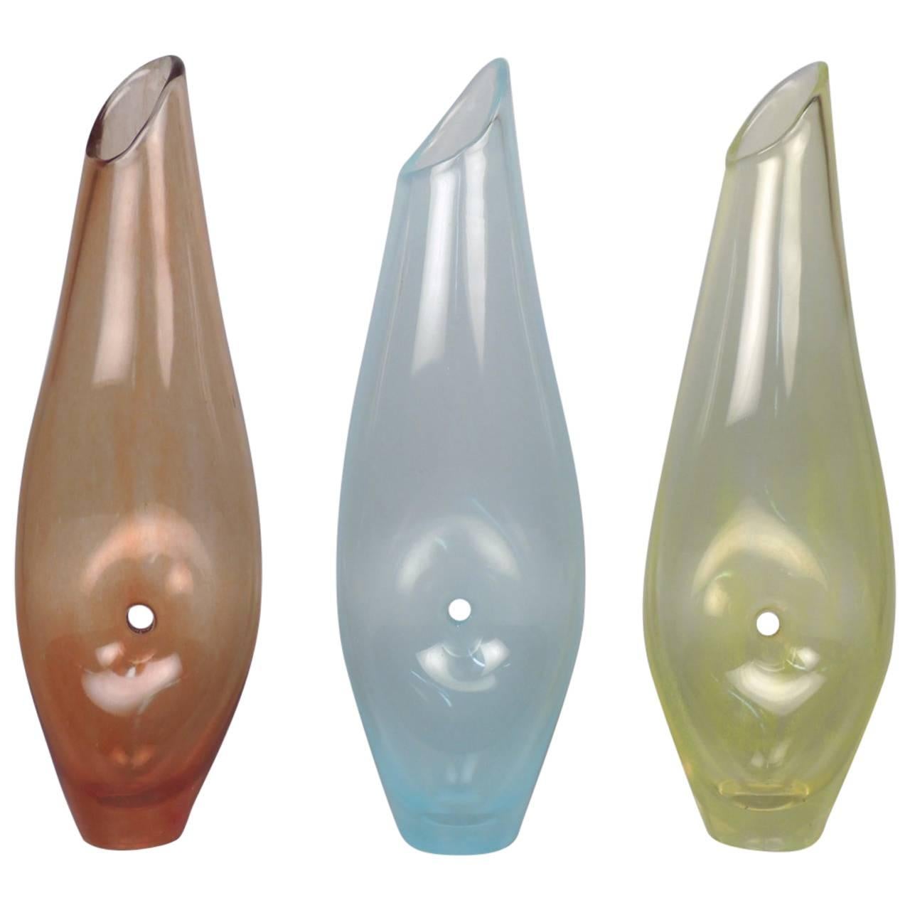 Three Modernist "Forato" Art Glass Vases by Jacqueline Terpins For Sale