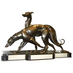 Statue de chien Art Déco par Rochard