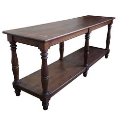 Large French 19th Century Draper's Table with Dark Finish