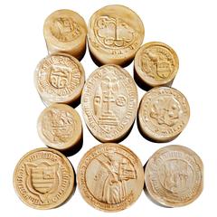 19th Century Plaster Casts of Ancient Wax Seal Intaglios