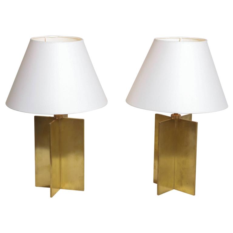 Jean-Michel Frank Croisillon table lamps, ca. 1940, offered by Kelly Gallery