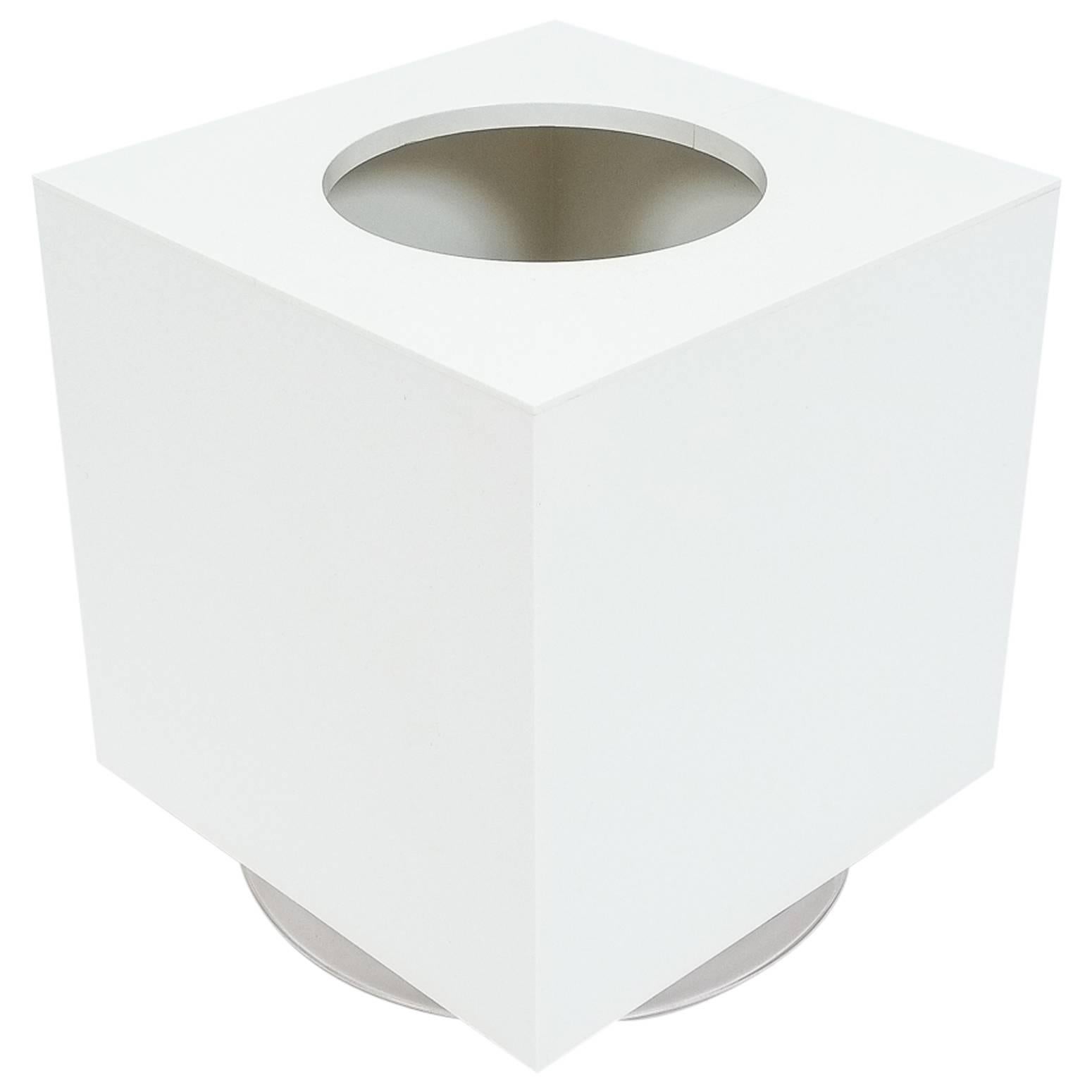Jardinière Cini & Nils, cube blanc minimaliste du milieu du siècle dernier