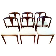 Set of Six Rosewood Johannes Andersen "Juliane" Dining Chairs