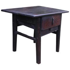 Antique Early 19th Century Primitive Chestnut Wood Low Table