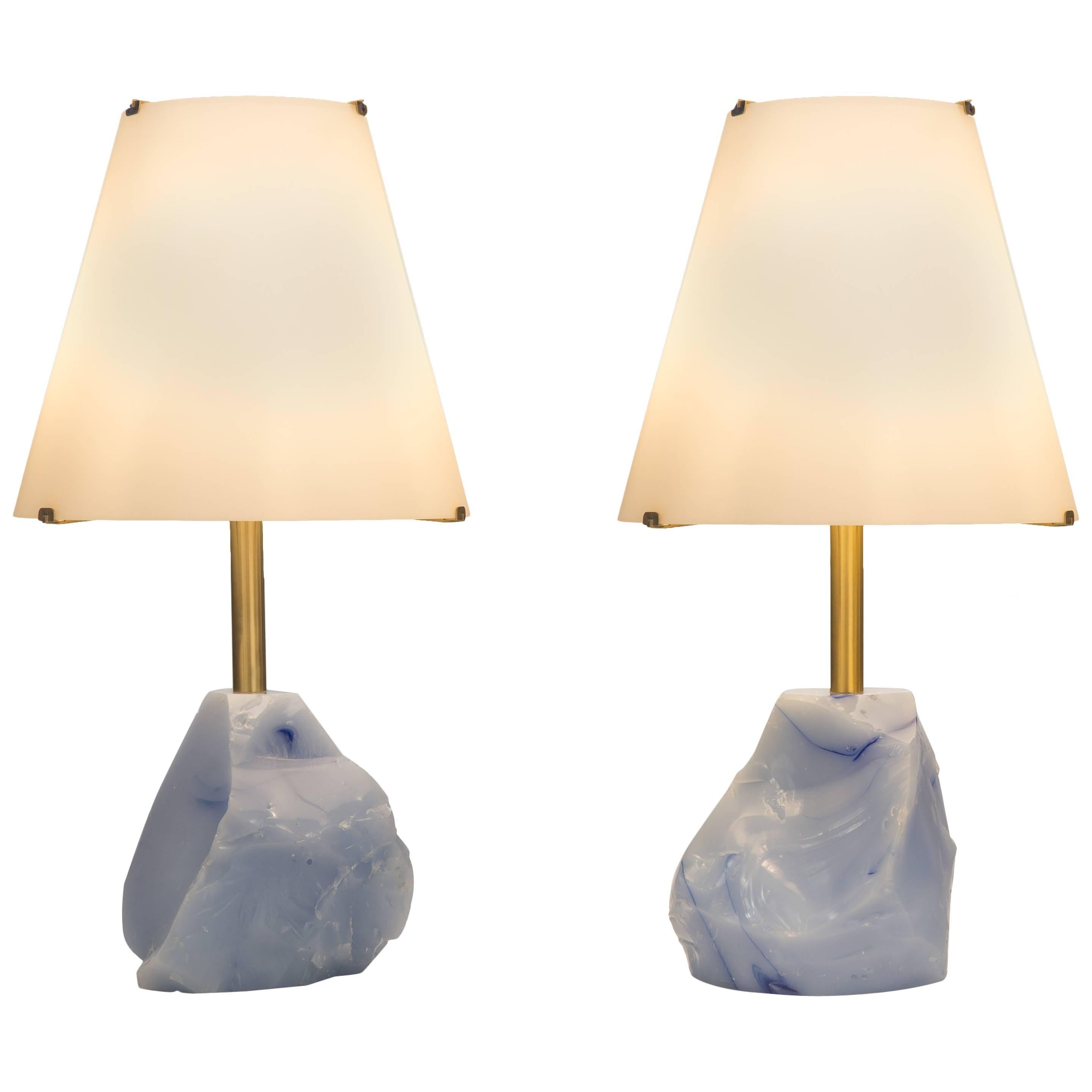 Roberto Rida, A Unique Pair of Iceberg Glass Lamps