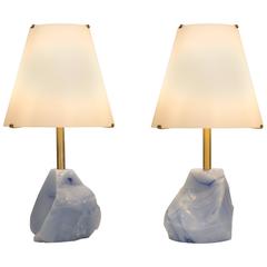 Roberto Rida, A Unique Pair of Iceberg Glass Lamps