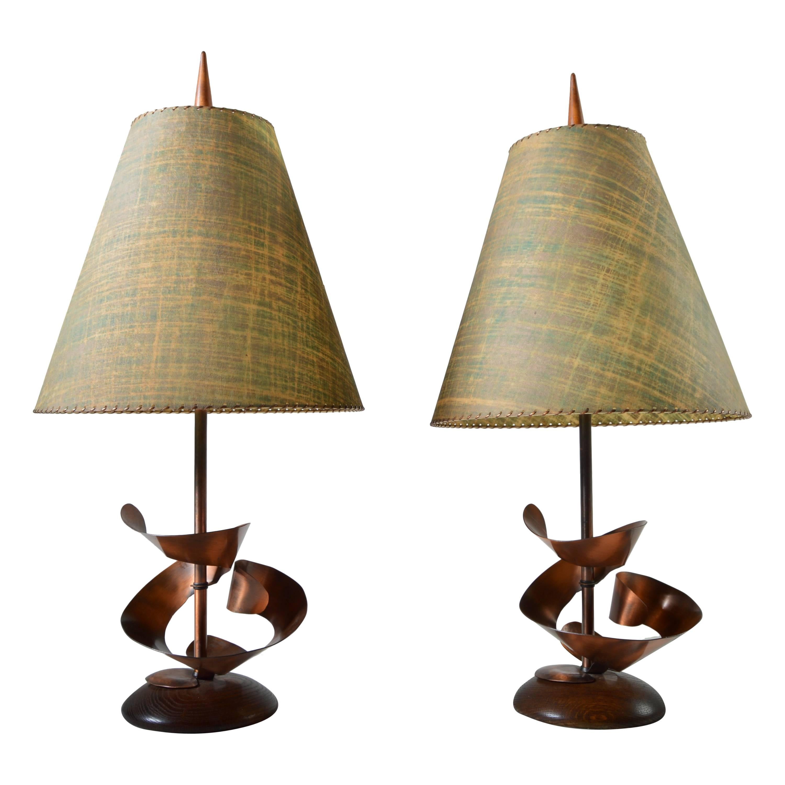 Midcentury Brutalist Table Lamps by Harry Balmer