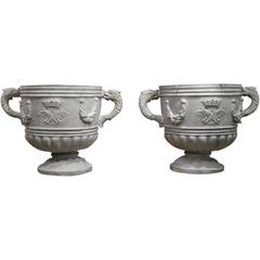 Pair of 18th Century Painted French Urns