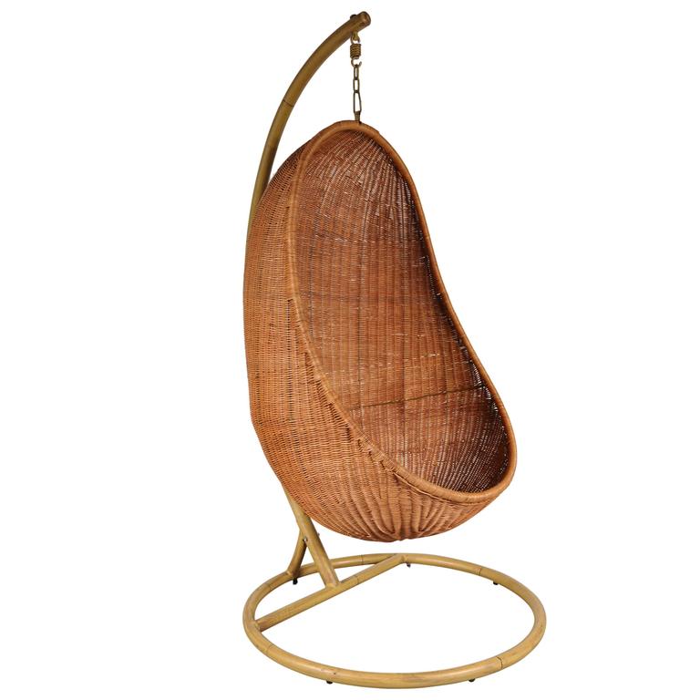 Wicker Hanging Chair Attributed to Nanna Ditzel, circa ...
