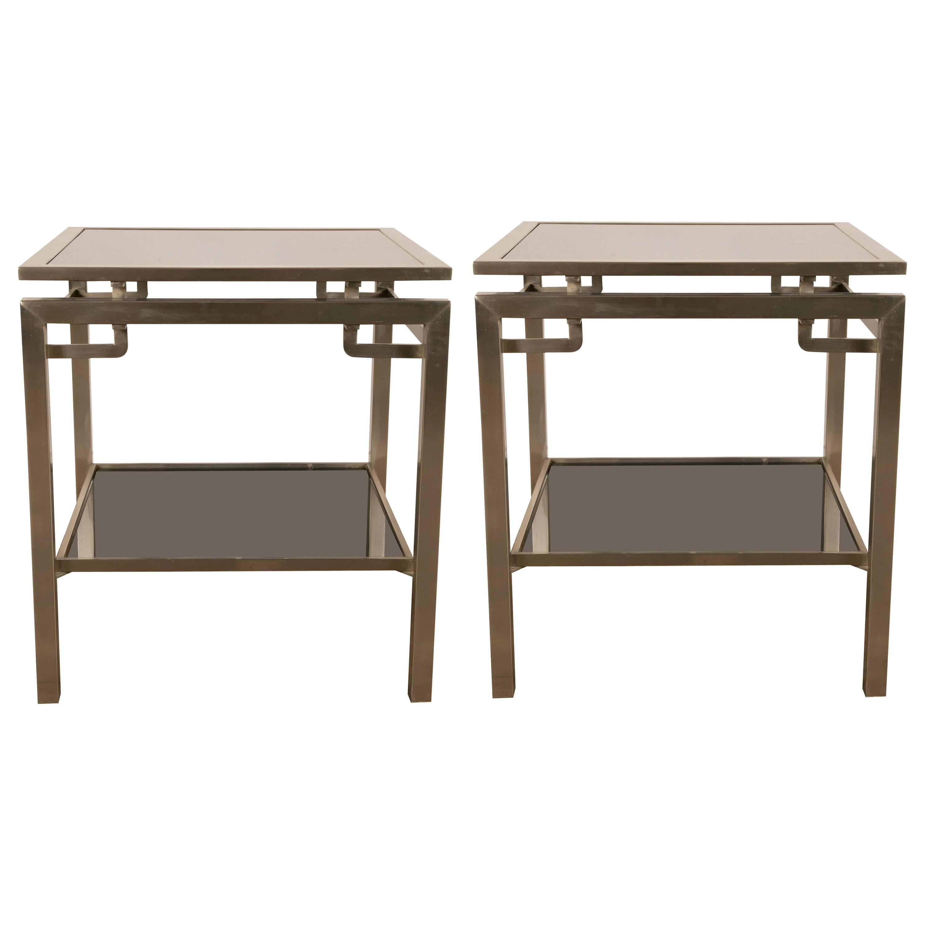 A pair of Guy Lefevre two-tiers tables . France , 1970