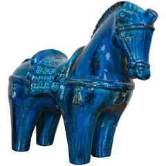 "Rimini Bleu " Cheval en céramique Bitossi