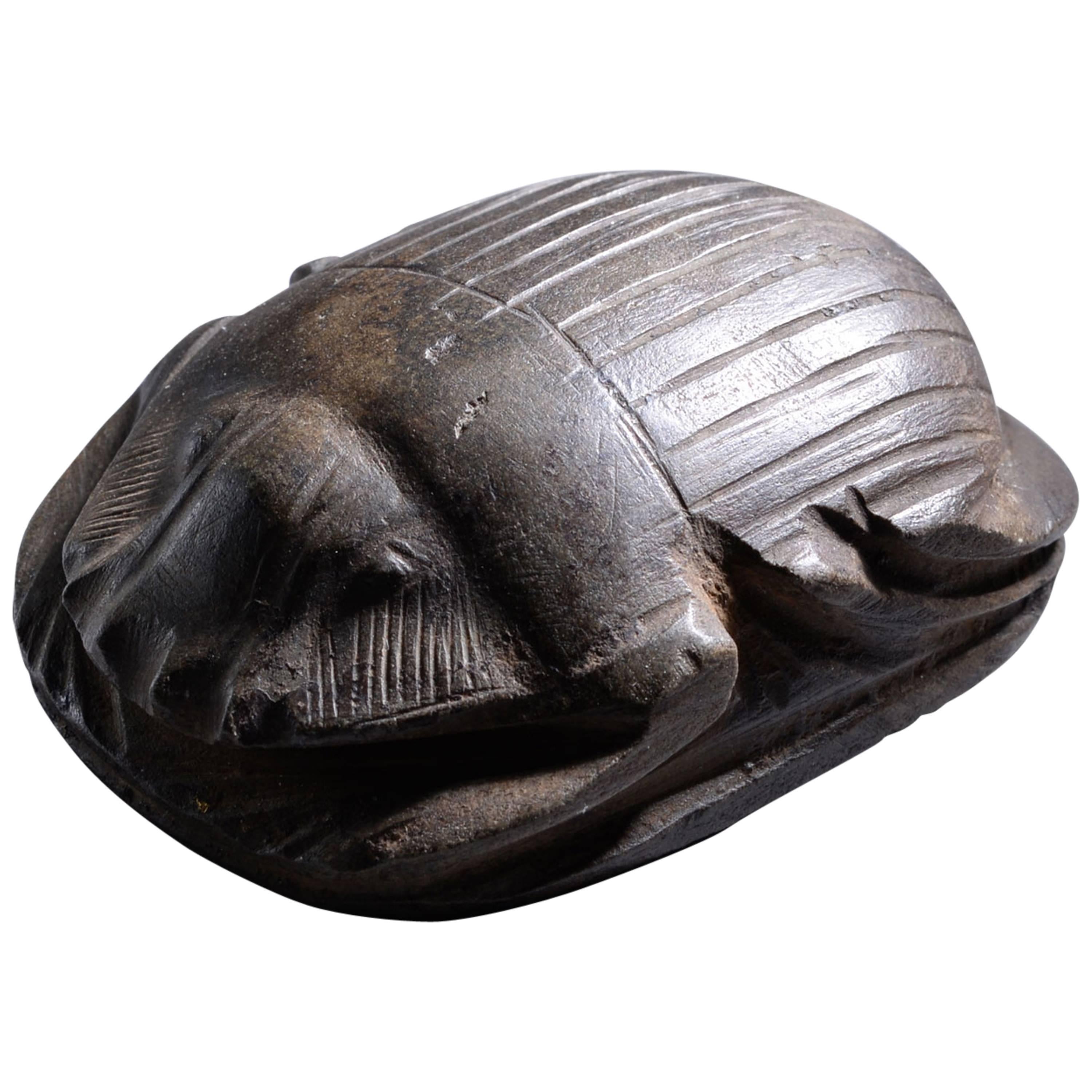 Ancient Egyptian Stone Heart Scarab Beetle, 664 BC