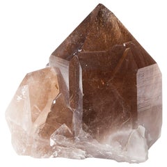 Smokey Quartz Crystal with Golden Rutile, Brazil.