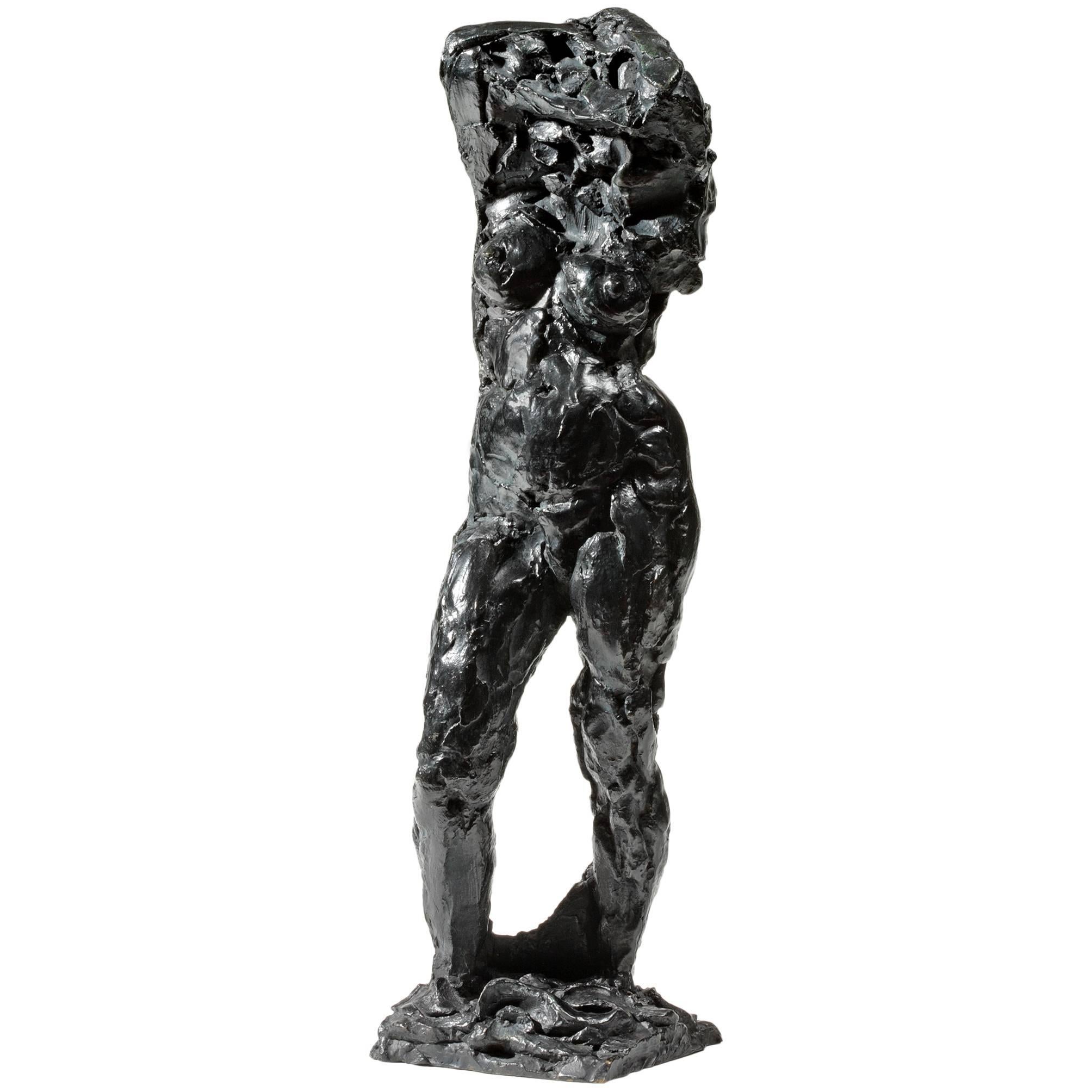 Bronze Sculpture "La Chemise Enlevée" by the Artist Edmond Moirignot For Sale