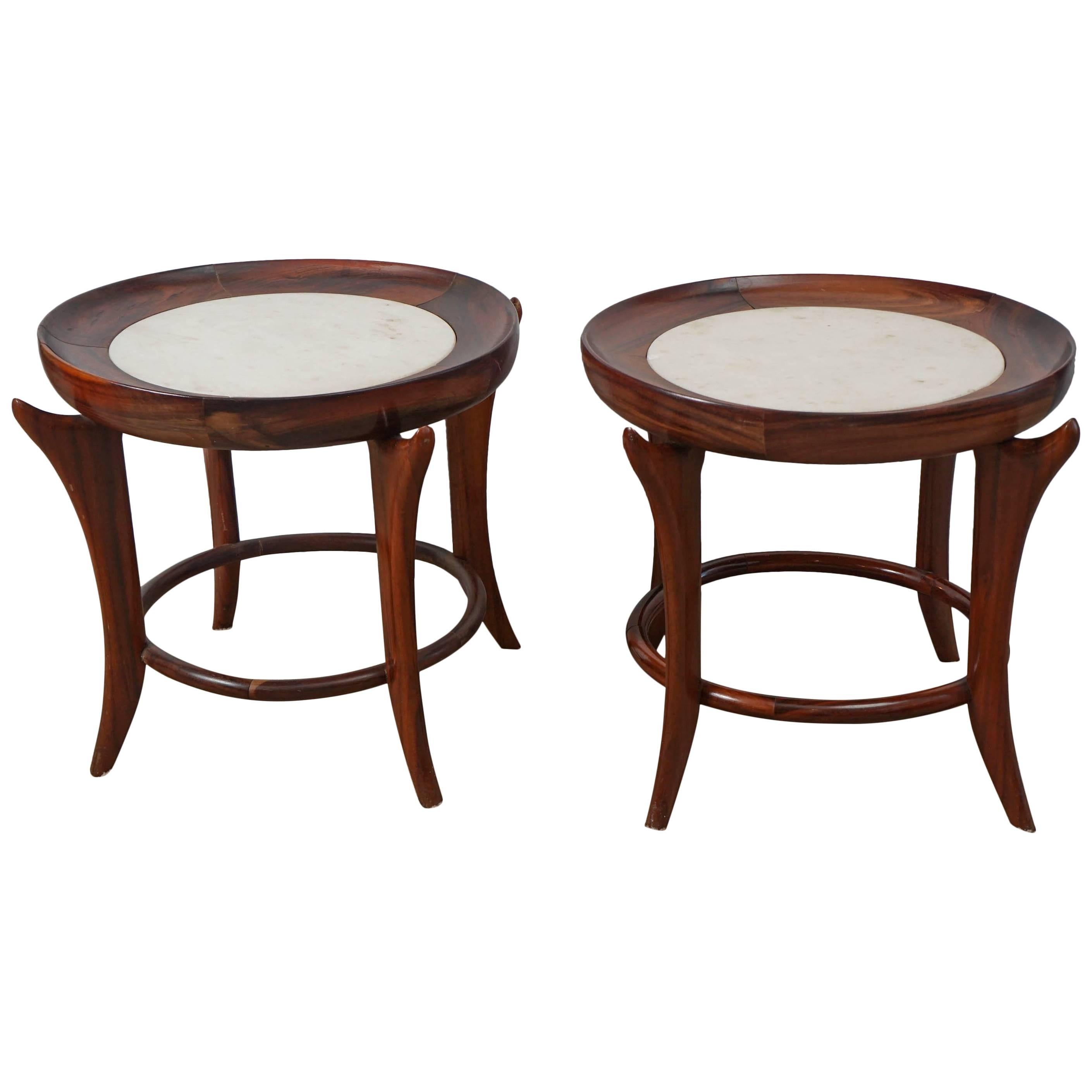 Pair of Brazilian Side Tables, Mid-Century Modern For Sale