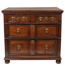 Small English Oak and Elm 17th Century Three-Drawer Chest
