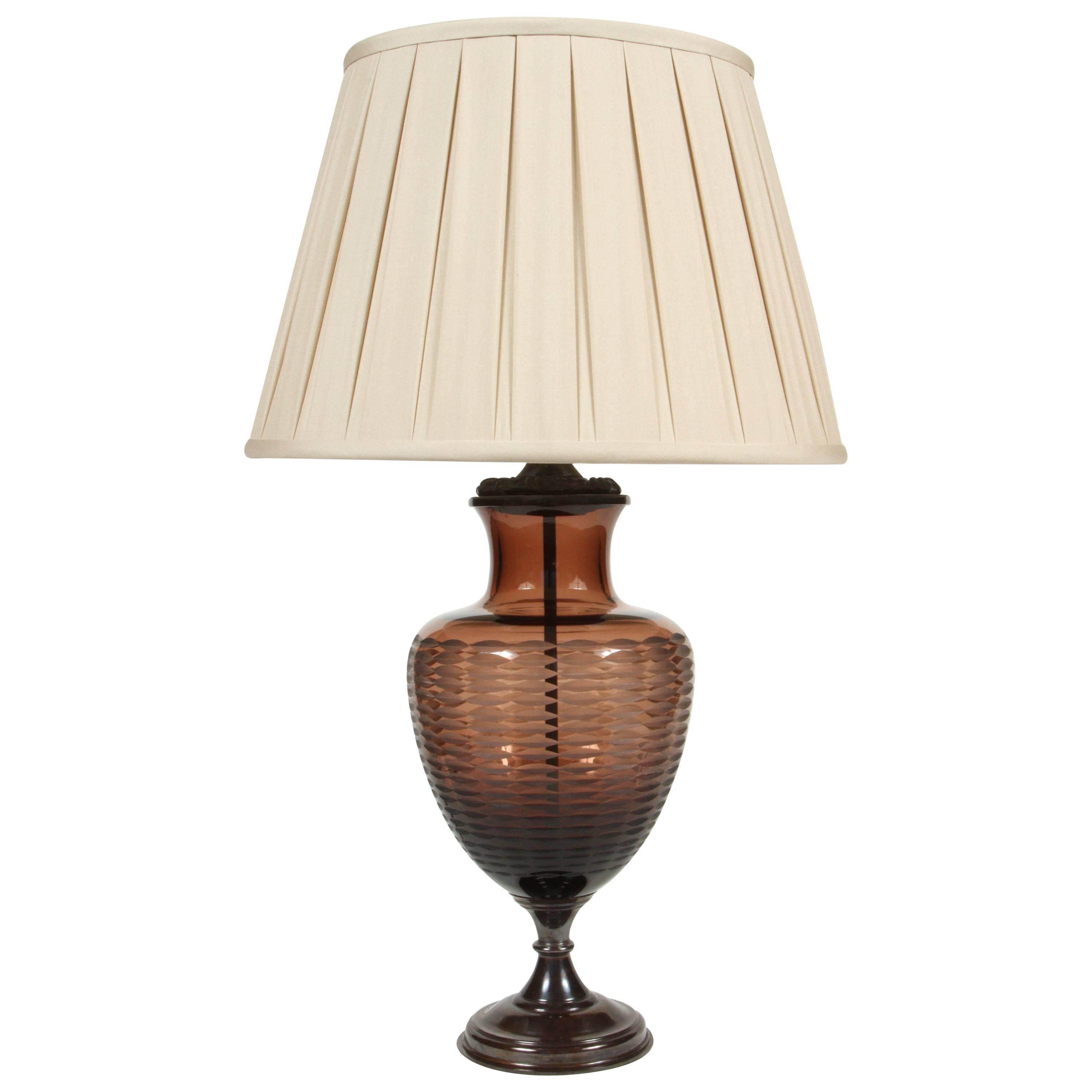Lucy Cope Handblown Amethyst Glass Table Lamp