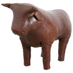 Dimitri Omersa Leather Bull footstool of the 1960s