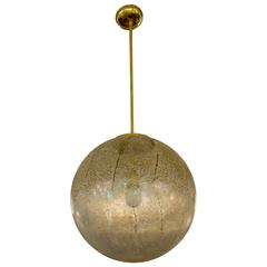 Large Mid-Century Italian Murano Glass Bronze Tone Globe or Chandelier by Venini