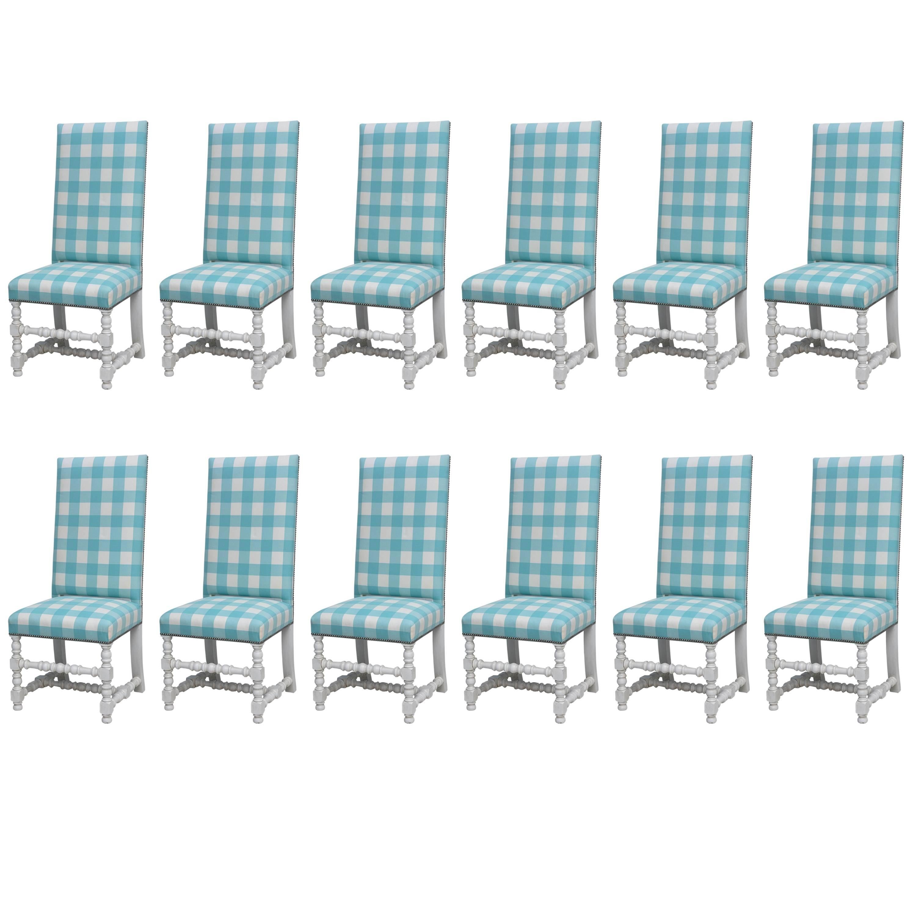 Set of 12 'Diamond & Baratta' Louis XIII Style Chairs For Sale