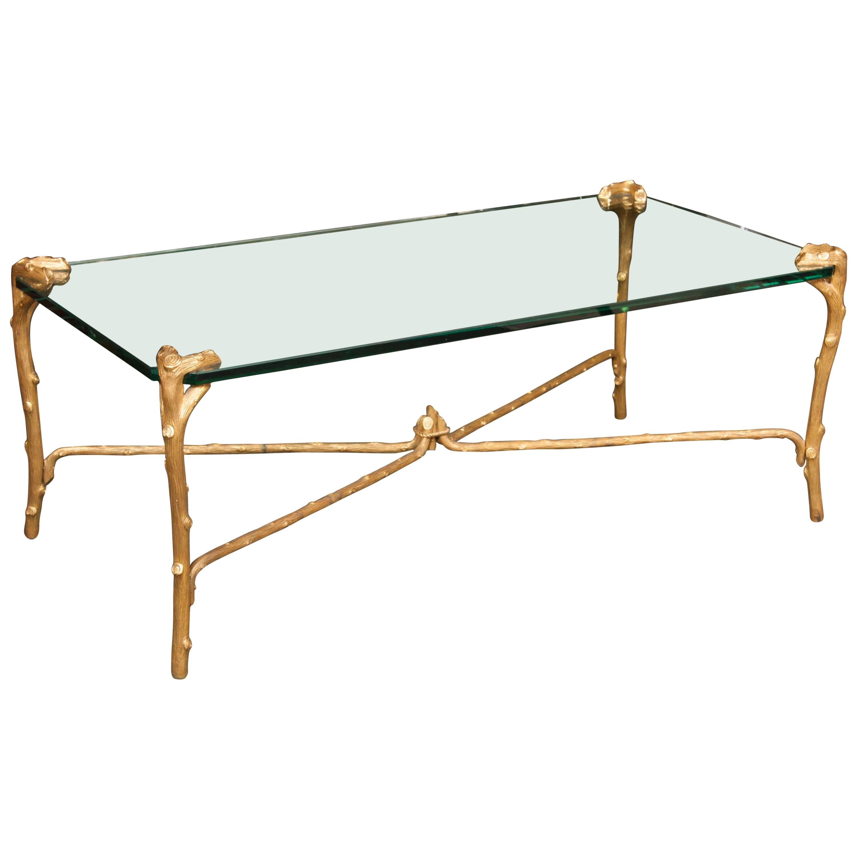 P. E. Guerin Gold-Plated Brass Coffee Table