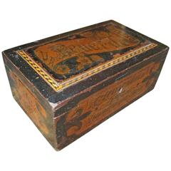 Antique Mexican Folk Art Box, Clementina Peña, Guadalupe, Hidalgo