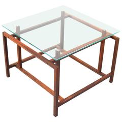 Danish Rosewood and Glass End Table by Henning Norgaard