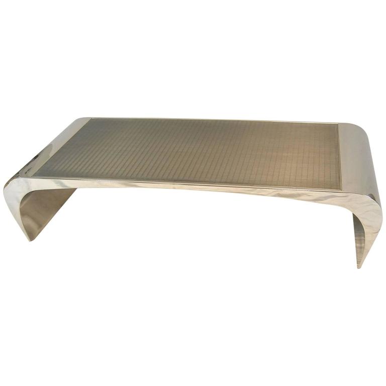 Brueton Selina K Stainless Steel Cocktail Table or Bench For Sale at