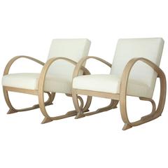 Art Deco Bentwood Armchairs Attributed to Thonet