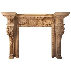 Large George-II Fireplace in Painted Wood