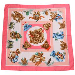 Gorgeous Pink Silk Scraf Hermes "le confident des coeurs"