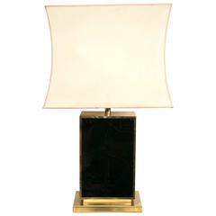 Black Lacquer and Gold Tone Table Lamp in the Manner of Romeo Rega 4
