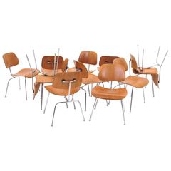 Set of 12 DCMs "Dining Chair Metal" by Eames for Herman Miller
