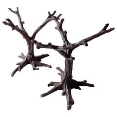 Mid-20th Century French Bronze Tree Sculpture Dining Table Base by J. A. Mercie