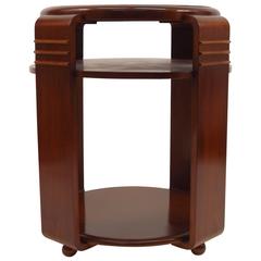 Streamline Modern Art Deco Walnut Lamp Table Streamline Modern Art Deco Walnut Lamp Table