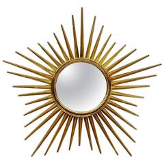 Brass Sunburst Mirror, Italy, 1950