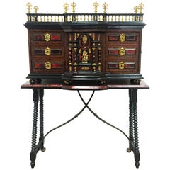 Original Italian Cabinet on Stand, Baroque Bargueno