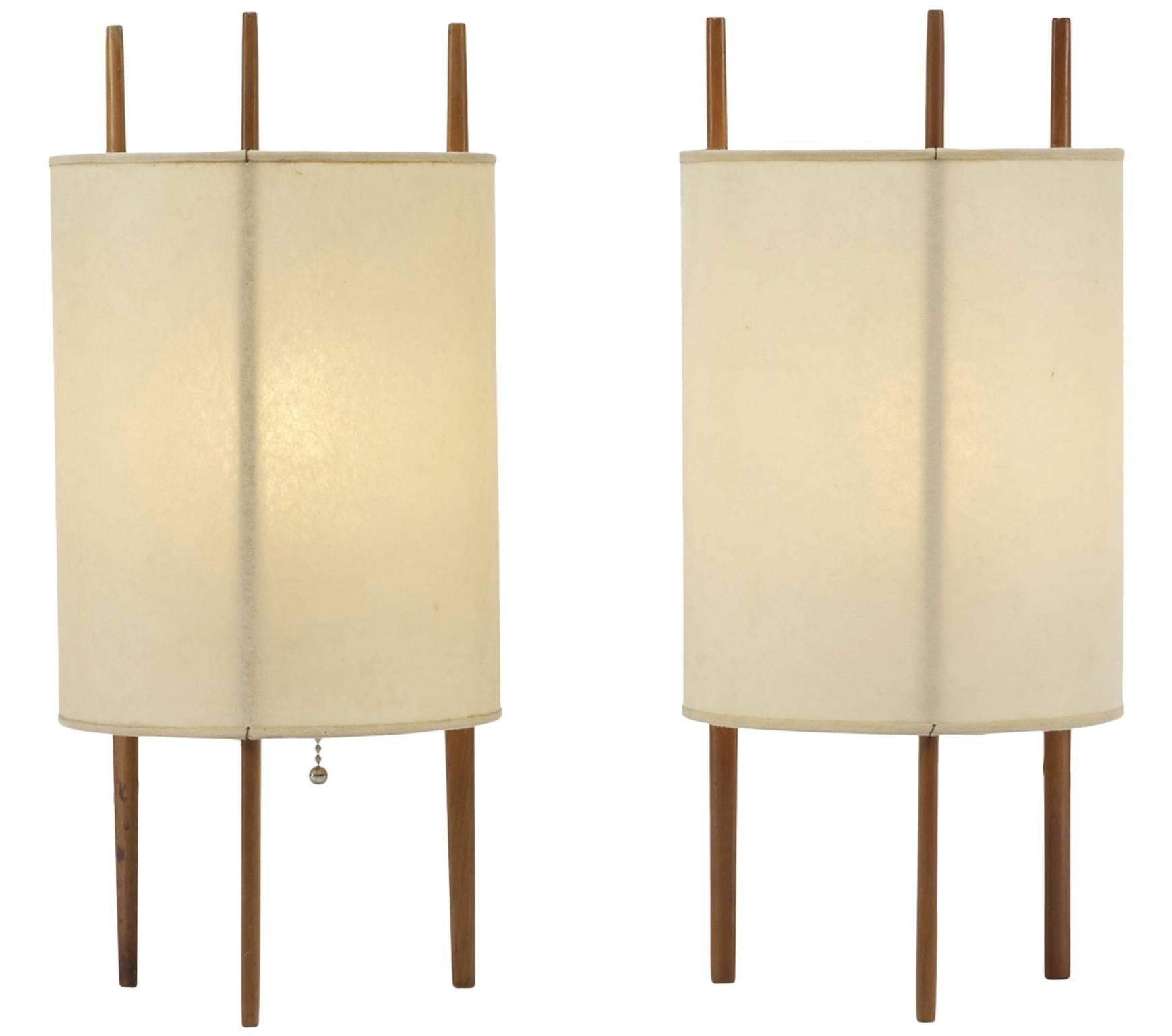 Isamu Noguchi Cylinder Lamps cherrywood and fiberglass 1947