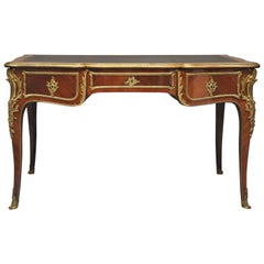 Rococo Style Bureau Plat with Gilt Bronze Mounts, France, 1880