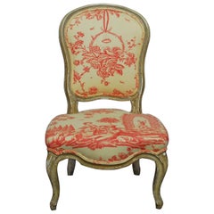 Used 19th Century Louis XV Toile Slipper Chair