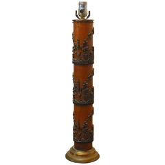 Antique French Wallpaper Roller Lamp