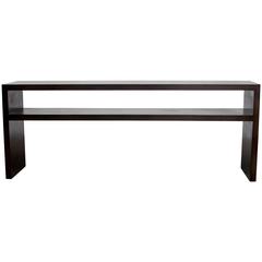 Grasscloth Parson's Style Textured Console Table